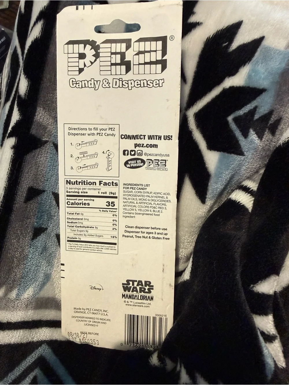PEZ Star Wars The Mandalorian 'Galactic Greetings' Red Candy Dispenser